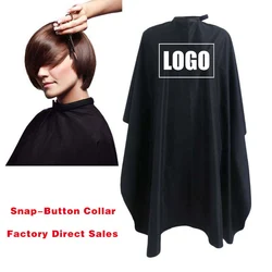 Custom Barbershop Logo Waterproof Salon Hairdresser Haircut Cover Colored Hair Dust Proof Styling Hair Dye Apron Cape