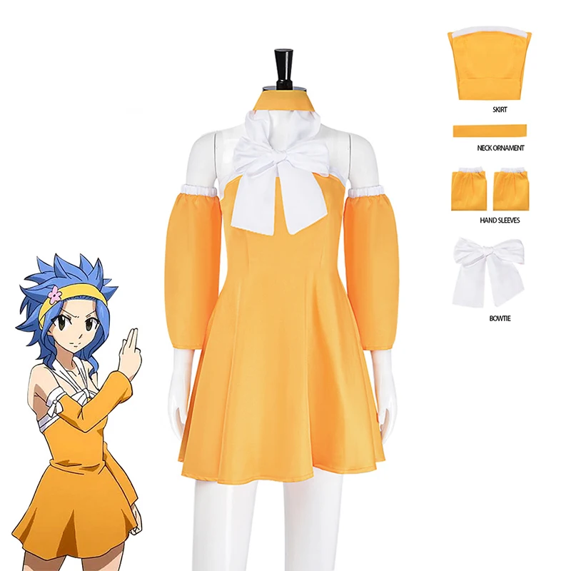 Costume de Cosplay Levy McGarden, uniforme Ainme FAIRY TAIL, déguisement de carnaval d'halloween et de noël pour femmes
