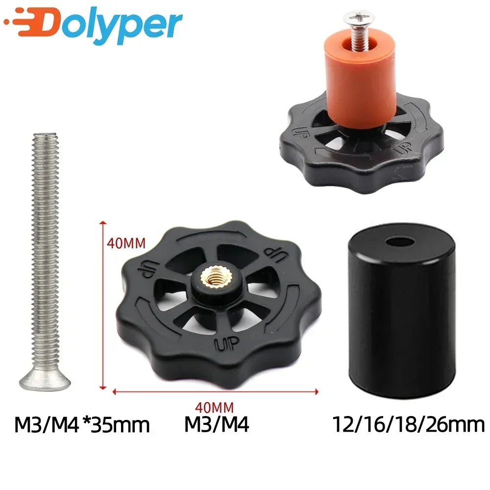 Columna de nivelación de cama caliente de 4 piezas, espaciador sólido de silicona, nivelador de plataforma para CR-10/ Ende-3 V2 Prusa Anycubic