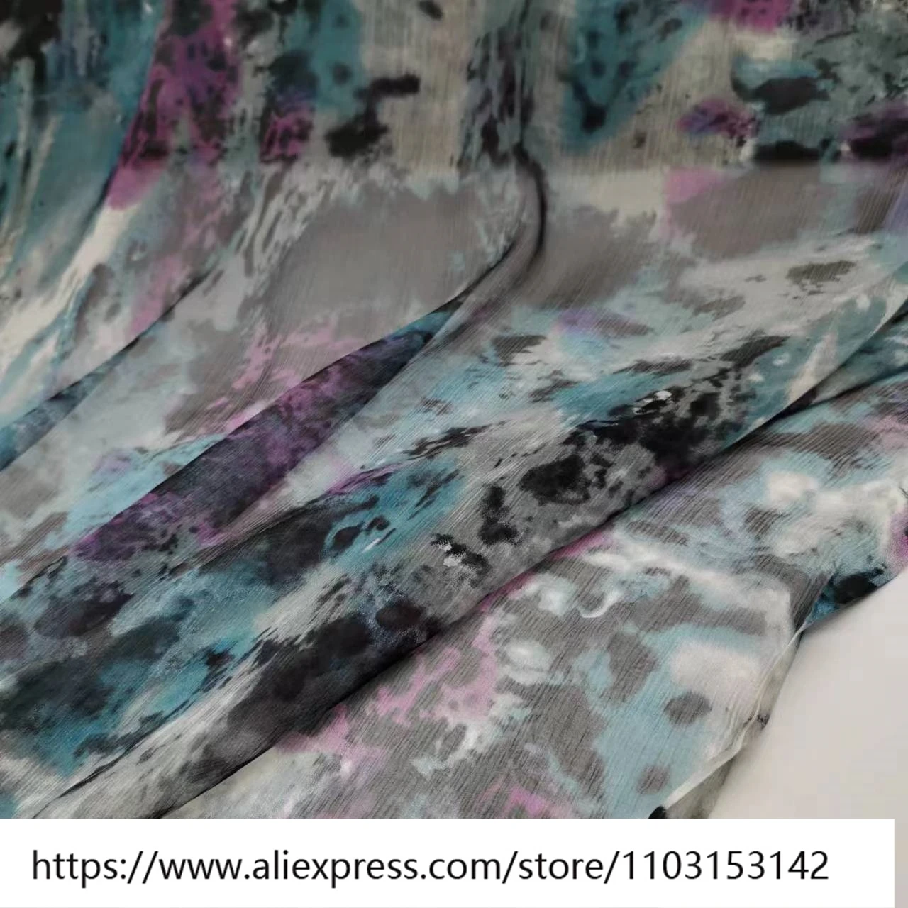 Zomer licht en licht transparant zijden crêpe stof 6momme chiffon jurk sjaal