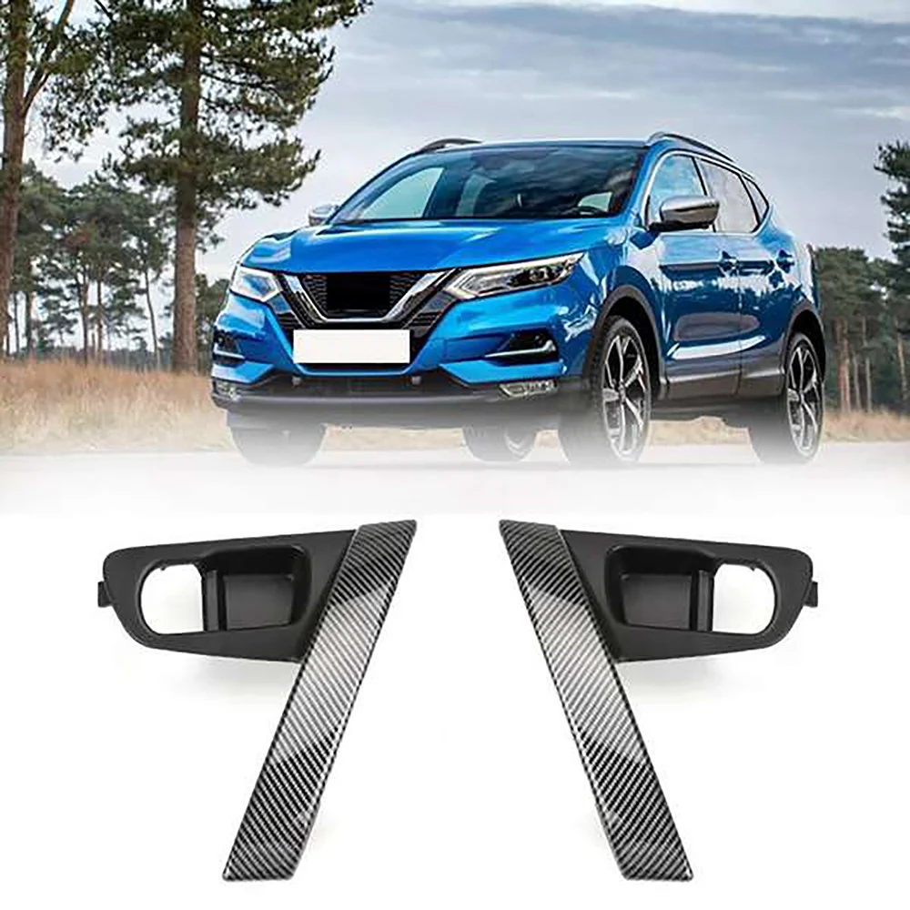 Car Carbon Fiber Interior Door Handles Base Interior Door Handle Cover Trim for Nissan Qashqai J10 2007-2015 Left