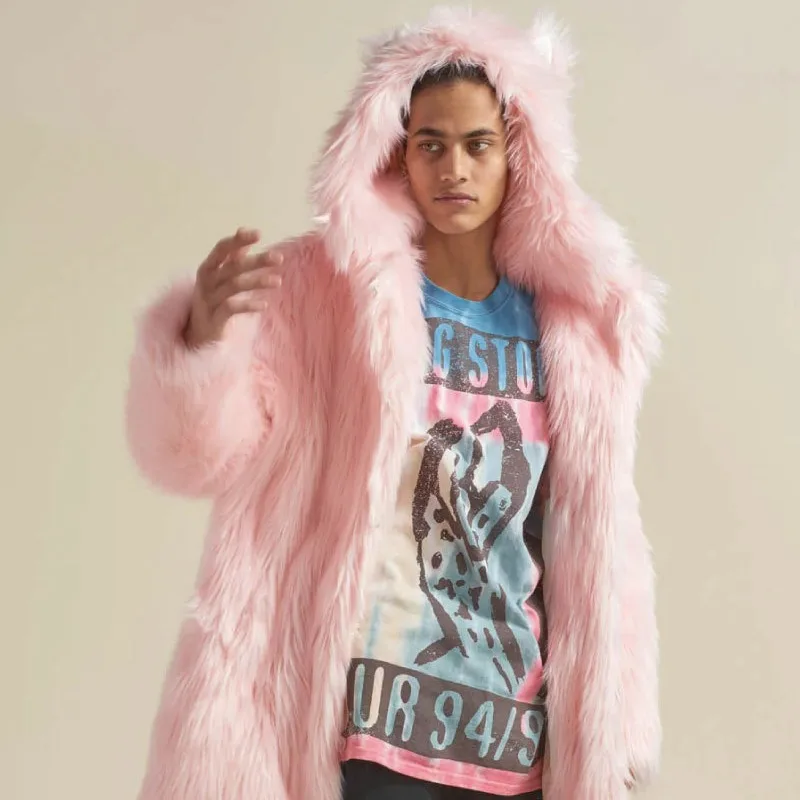 Men Faux Fur Outerwear Solid Hooded Fur Jackets Long Sleeve Coat Loose Winter Pockets Casual 2025 Spliced Slight Strech