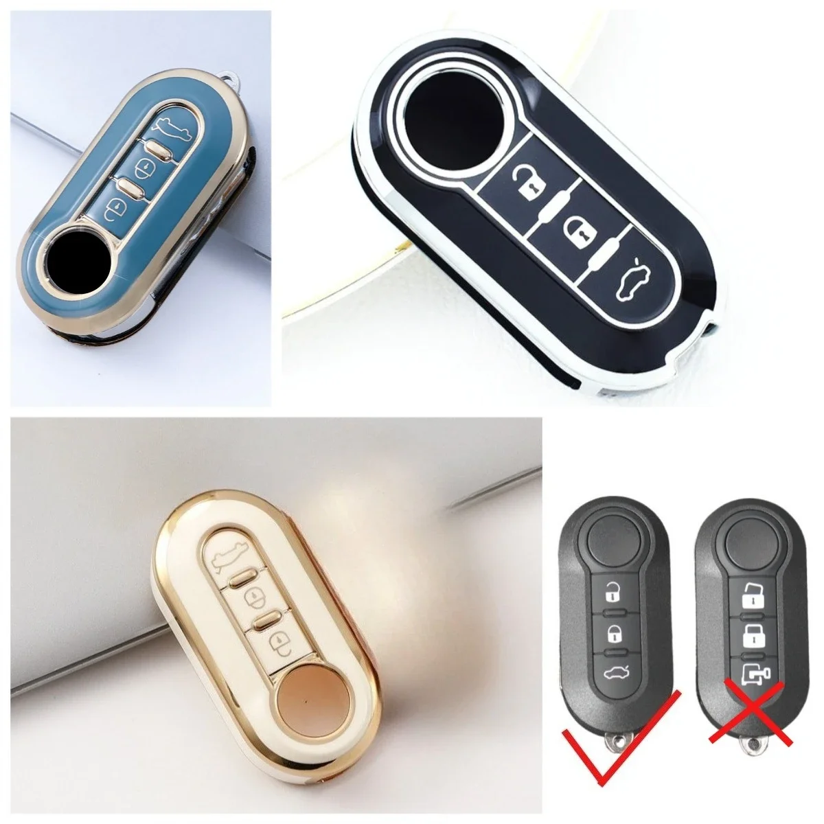 

TPU Car Flip Key Case Cover for Fiat Ducato 500 500L Panda Grande Punto Lancia Musa Auto Shell Fob Cover Accessories