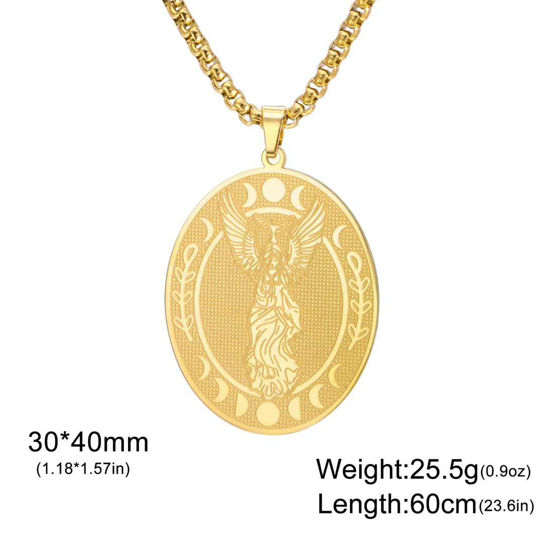 EUEAVAN ليليث آلهة Sigil قلادة للنساء رجل خمر مرحلة القمر تميمة سلسلة بدلاية على الوجهين شخصية مجوهرات Gif