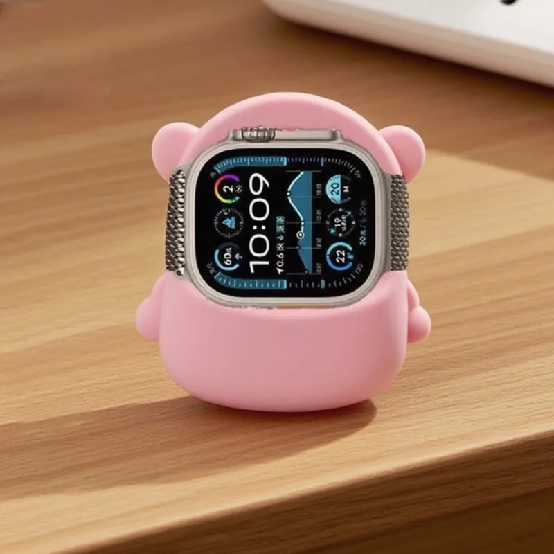 스포츠 시계 충전기 애플 워치 호환을 위한 무선 도크 실리콘 베이스 안정적인 연결 엉킴 방지 디자인 액세서리