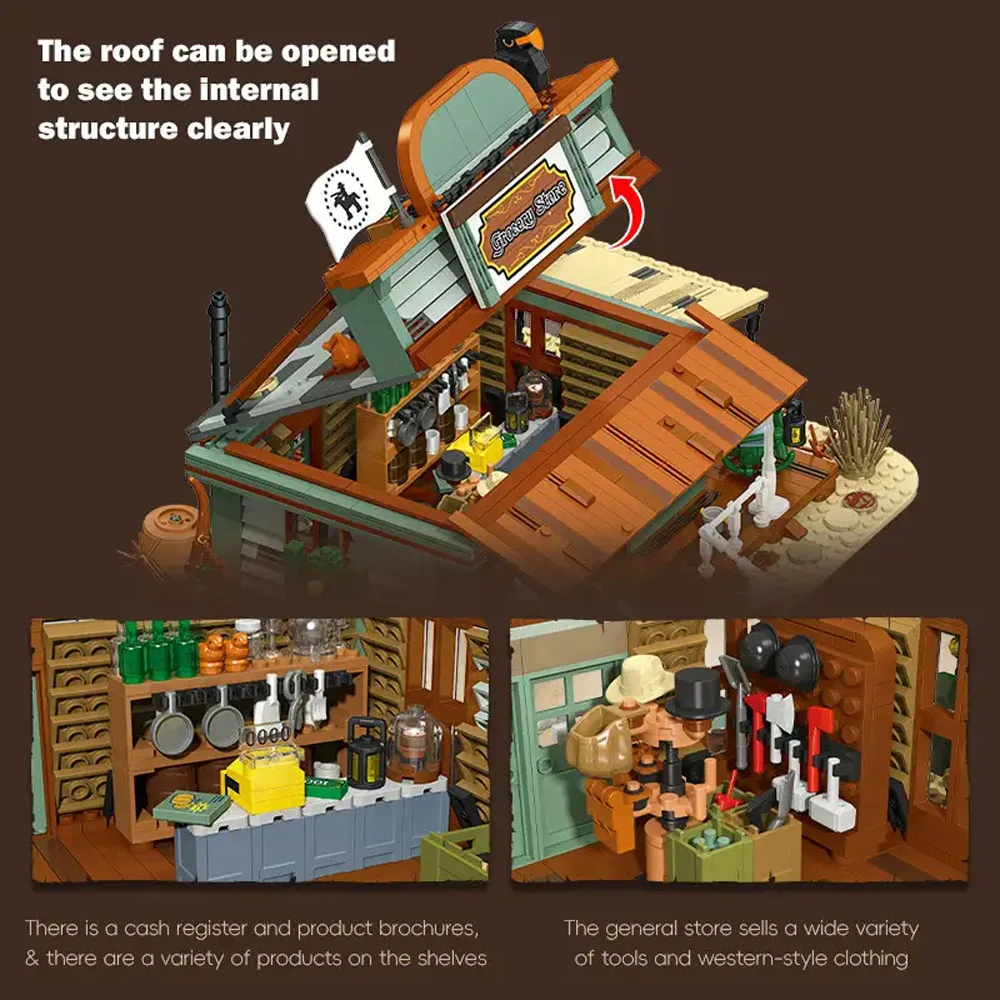 Kreative 1827 stücke Klassische Modell Westlichen lebensmittel Gebäude Street View diy montiert MOC spielzeug Innen IDEEN desktop gifis