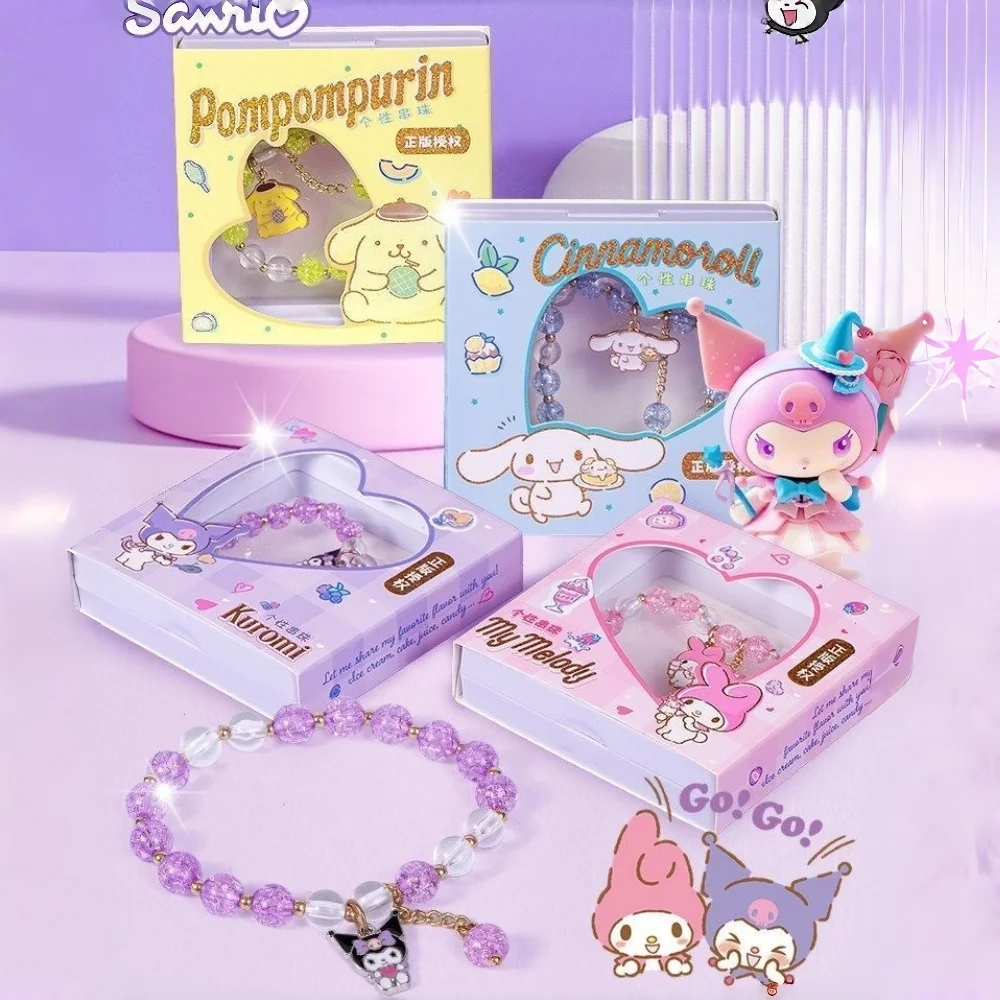 1 Stück Kuromi Cinnamoroll Melody Bunt mit Schneeflockenperle Anime Cartoon Damen Trendige Perlenkette Accessoires