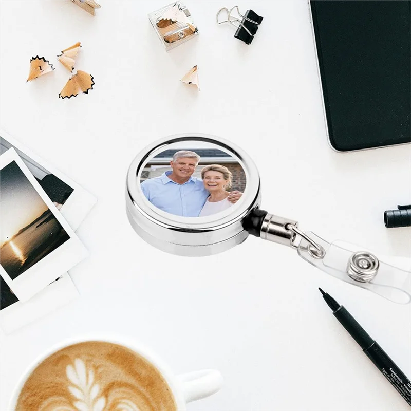 A13E-10PCS Sublimation Blank Keychain Metal Heat Transfer Keychain For DIY Sublimation 40Mm