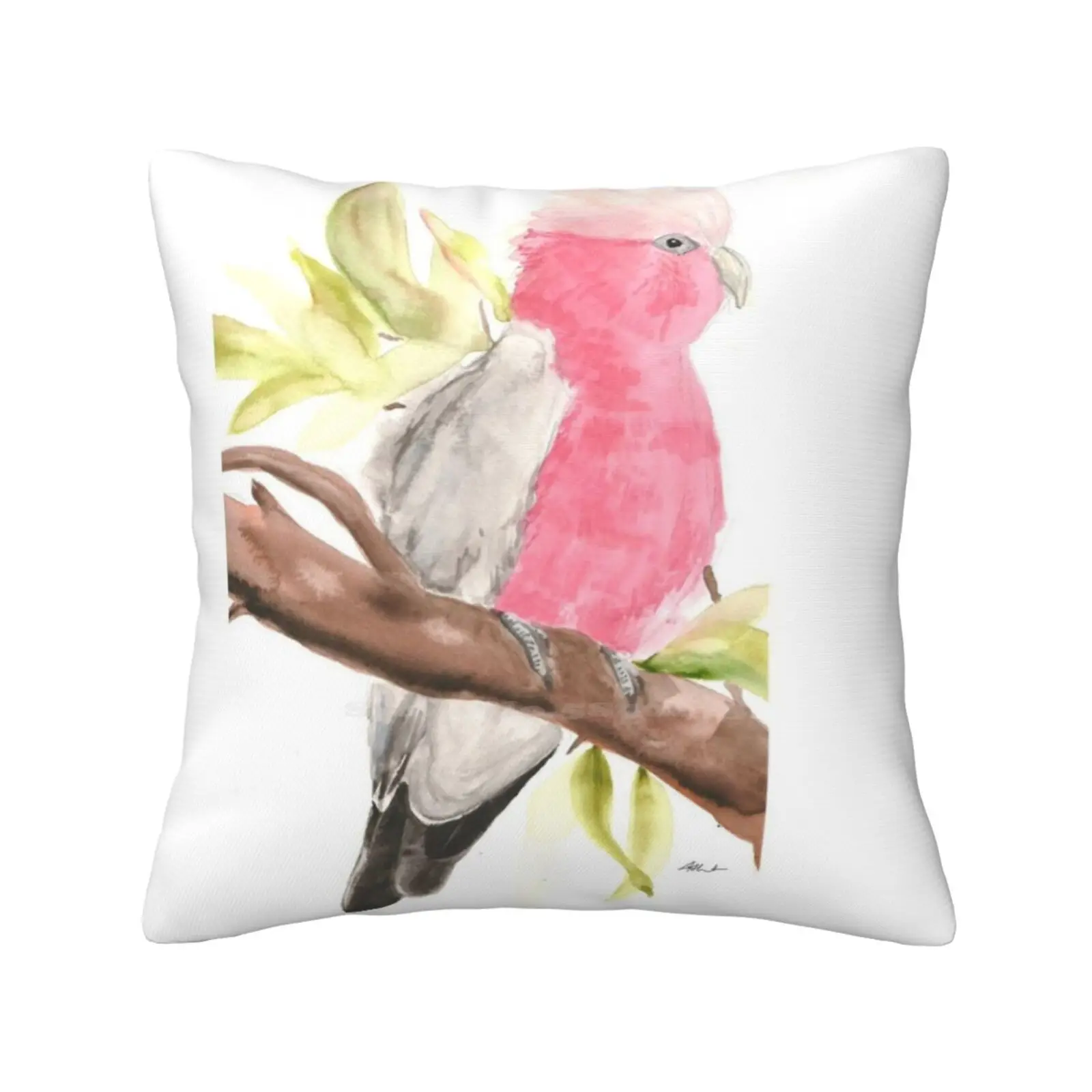 Pink And Grey Galah In A Tree Fashion Sofa Throw Pillow Cover Pillowcase Galah Cocky Australian Fauna Pink Grey Feather Gum