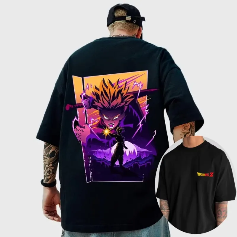 

Dragon Ball Animation Print Parent-Child T-Shirt 2025 Summer New Men's Women's American Trend Loose Casual Short Sleeve Top