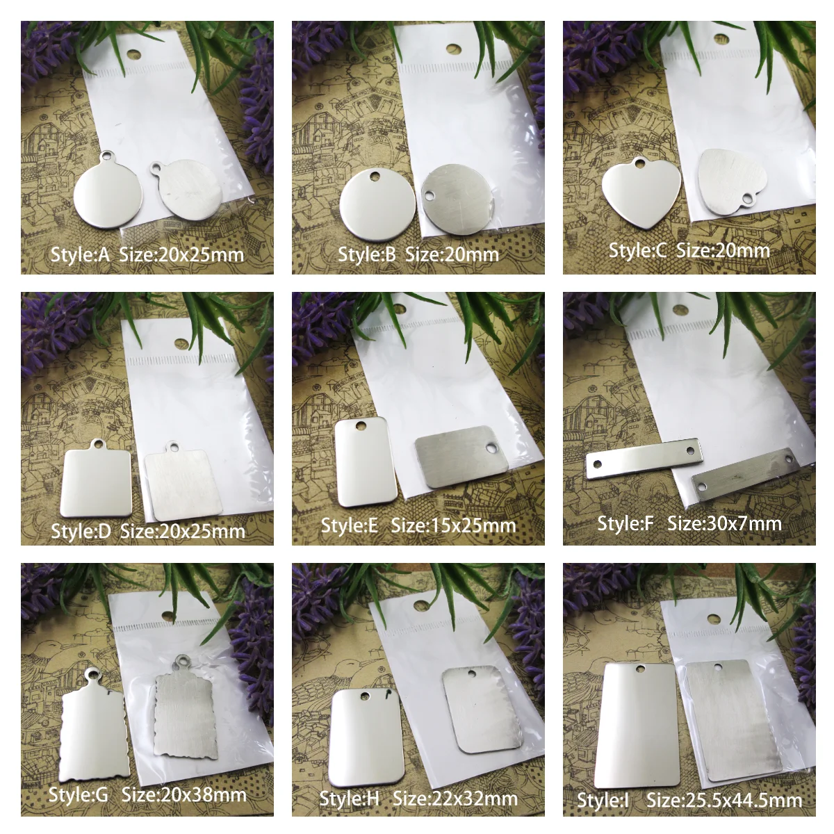 40pcs/lot--Customize stainless steel charms for jewelry making supplies diy accessories Pendant jewellery woman beads trinkets