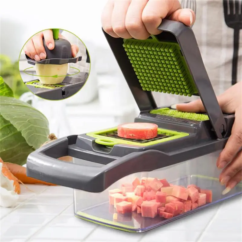 Vegetable Cutter Fruit Slicer Shredders Carrot Grater Chopper 7 In 1 Gadgets Slicer Peeler Drain Basket Kitchen Accessories Tool