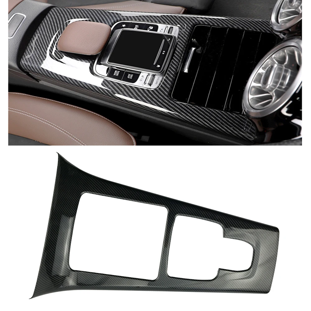 

For Mercedes Benz A-Class W177 A180 A200 A220 A250 CLA C118 CLA250 2020+ Gear Shift Panel Cover Trim ABS Carbon Fiber Look Frame