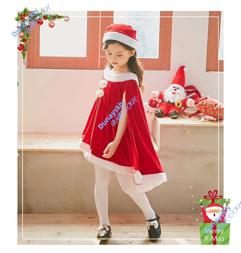 

Милое рождественское платье принцессы для девочек, красное бархатное детское праздничное платье, рождественский наряд для выступлений