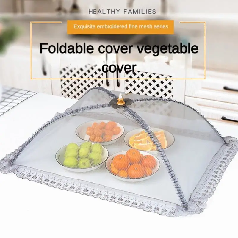 Foldable Table Food Cover Anti Fly Mosquito Food Mesh Umbrella Breathable Meal Cover -Up Dome Food Net Kitchen Accessories