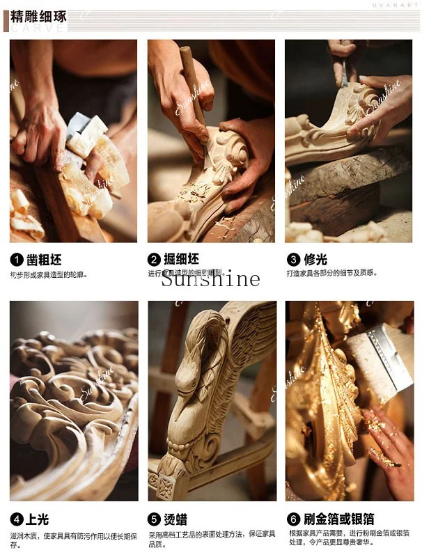 American high-back sofa chair hotel studio modern carved leisure space chair  FT