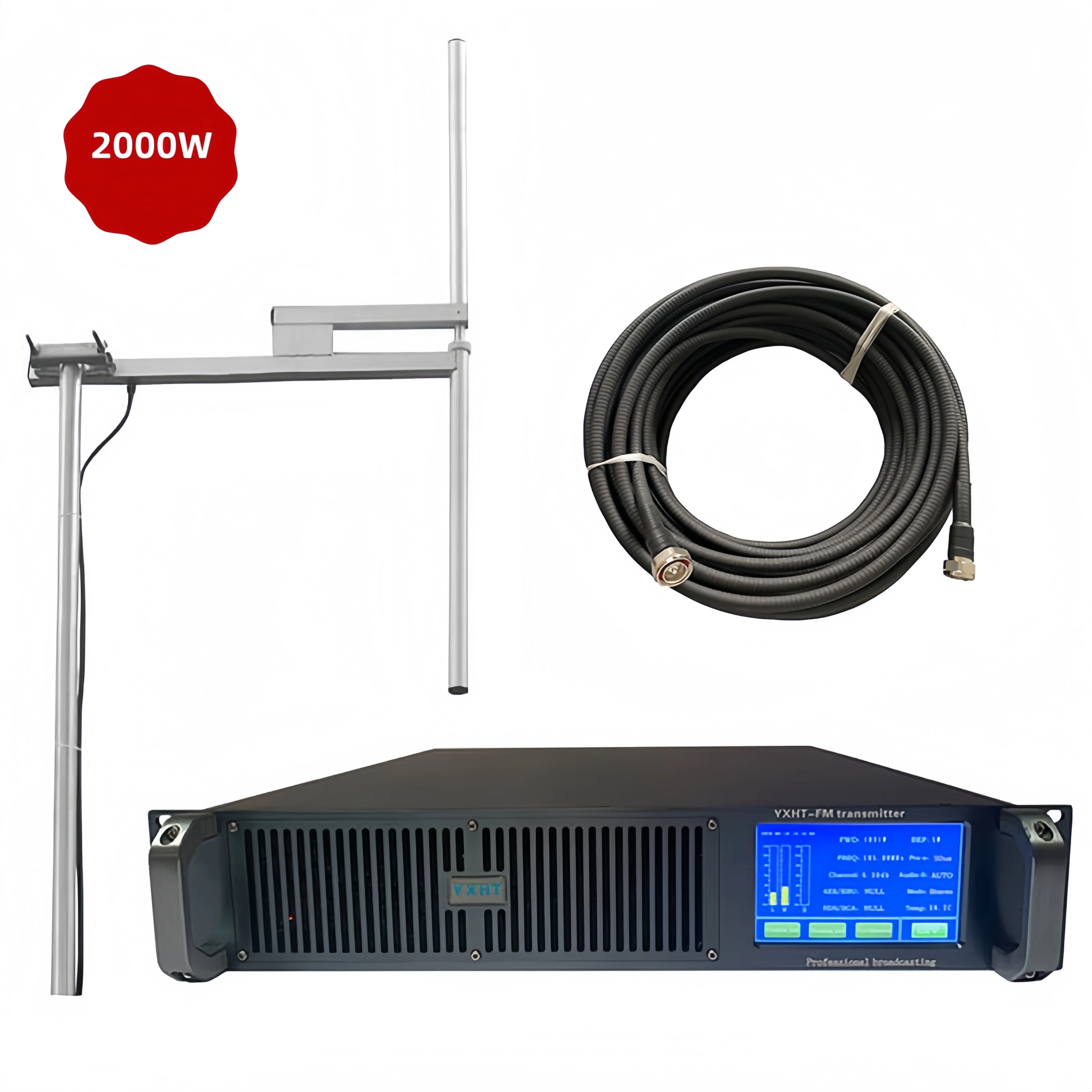 Professional Radio Sattion Broadcast Equipment Kit 87.5-108Mhz 2000W FM transmitter 2kw Long Range