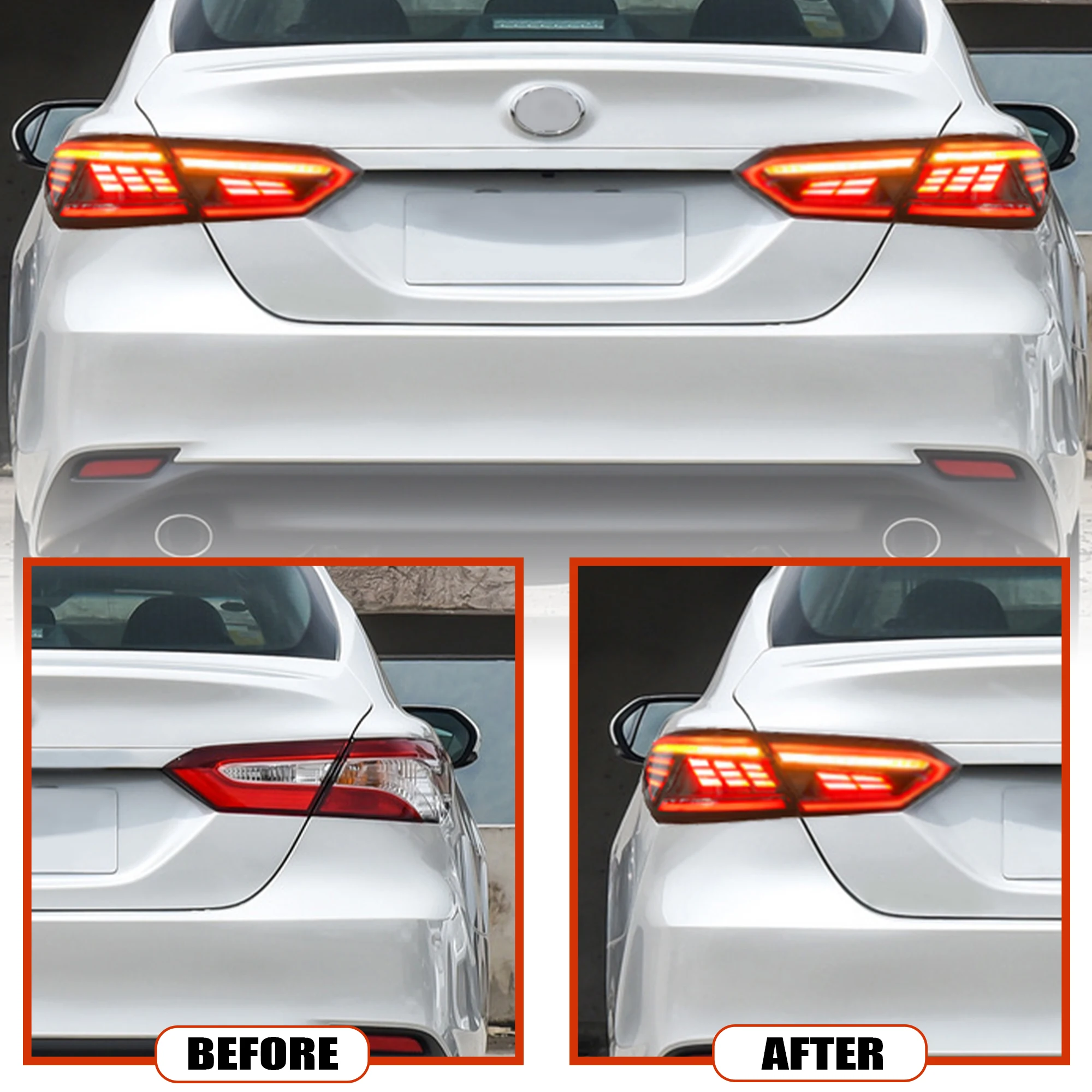 

For Toyota Camry 2018-2021 Car Tail Light Assembly LED Dynamic Turn Signal Start-up Animation Plug and Play Tail Lamps Tailights