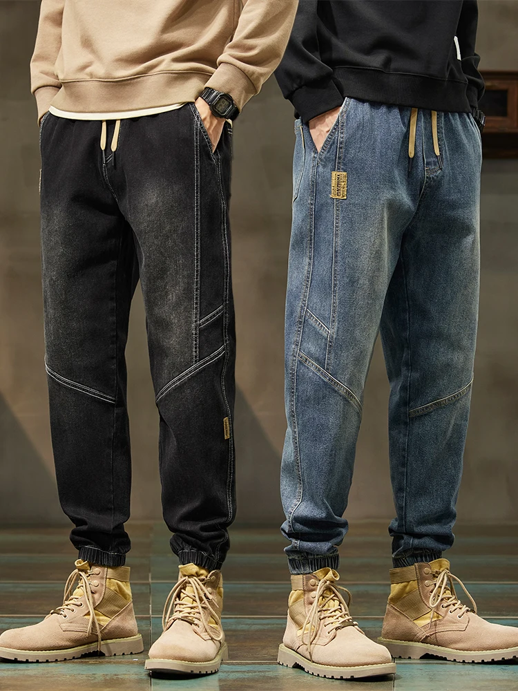 

Men's Denim Jeans mid Waist Straight Leg Wear Resistant Faionable Autumn Casual Nine Points Cuffed Versatile Jeans