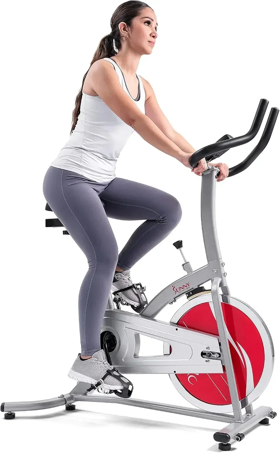 Health & Fitness Indoor Stationary Cycling Exercise Bike for Home Cardio Workout, 4-Way Adjustable & Cushioned Seat, Optio