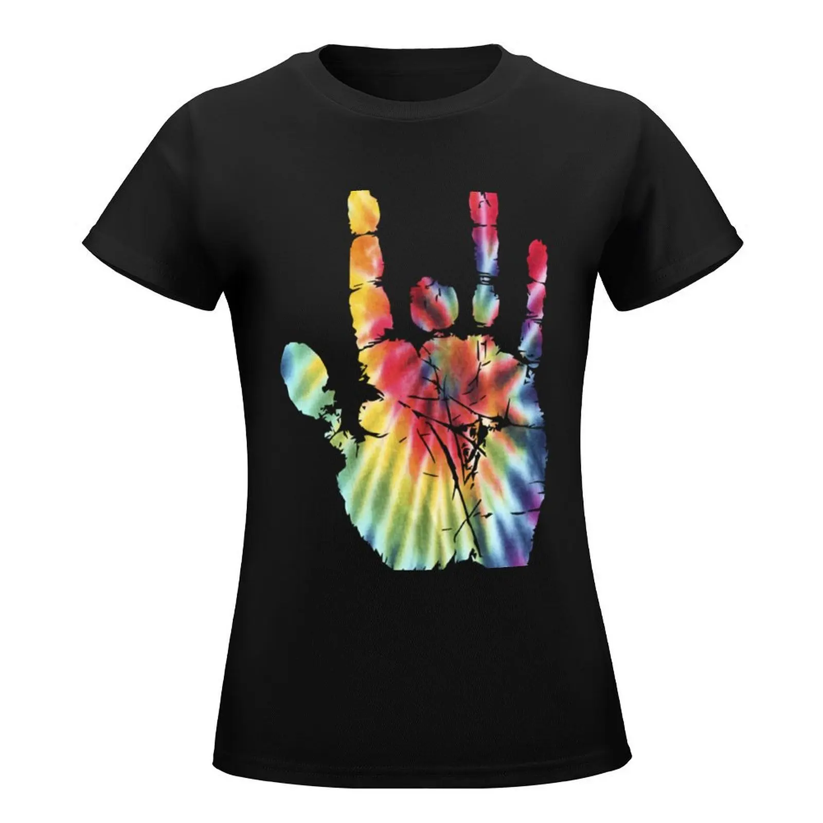 Tie Dye Jerry Garcia Hand T-Shirt summer top korean fashion Summer Women's clothing