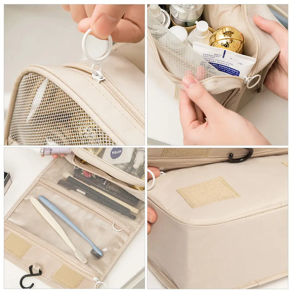 

Travel Visible Mesh Folding ganizer Hanging Pouch Hanging Makeup Bag Storage Wash Toiletry Bag Home Travel