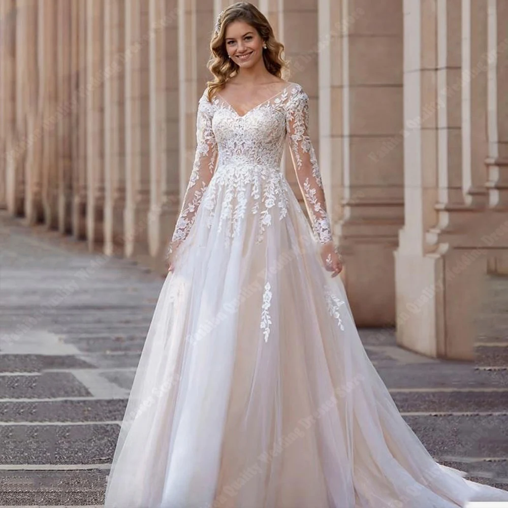 Luxuoso a linha vestidos de casamento feminino bola de noivado sem mangas a linha vestidos de noiva personalizados vestidos de novias personalizados