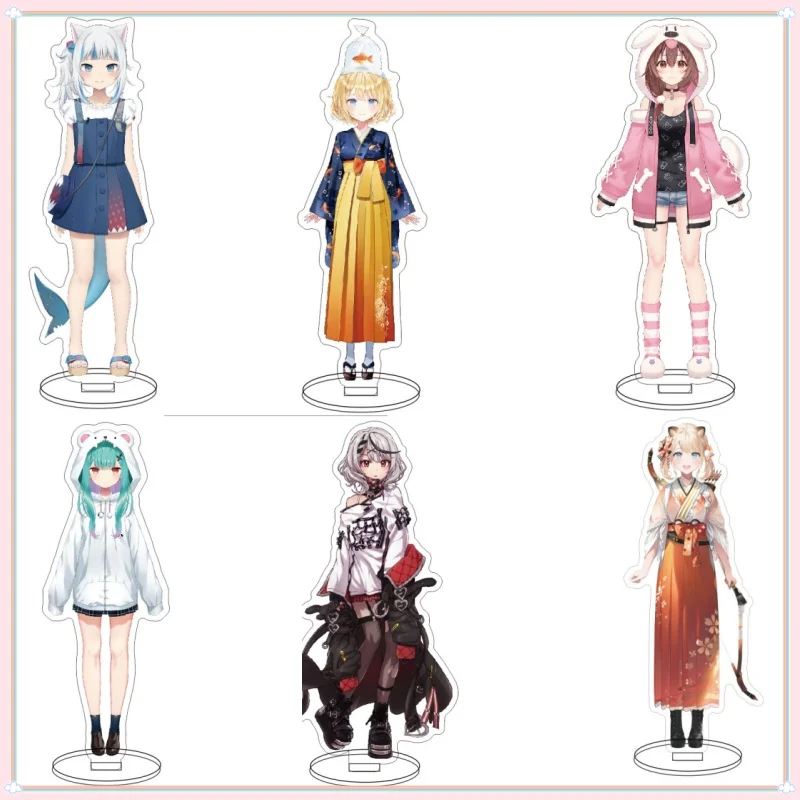 Anime Hololive Vtuber Figures Ninomae Ina'nis Gawr Gura La+ Darknesss Cosplay Acrylic Stand Model Fans Gift 15cm