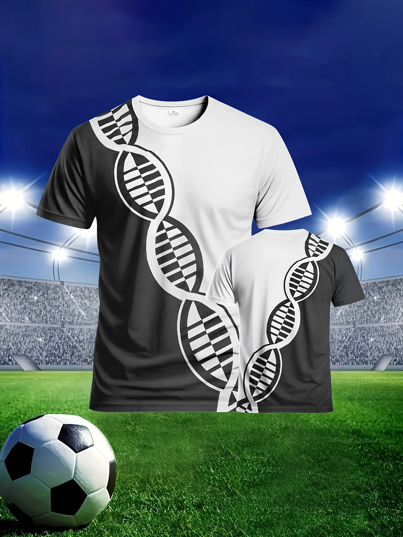 

Мужская дышащая двухцветная спортивная двойная спираль ДНК с круглым вырезом, подходит для соревнований, ежедневных тренировок, отдыха