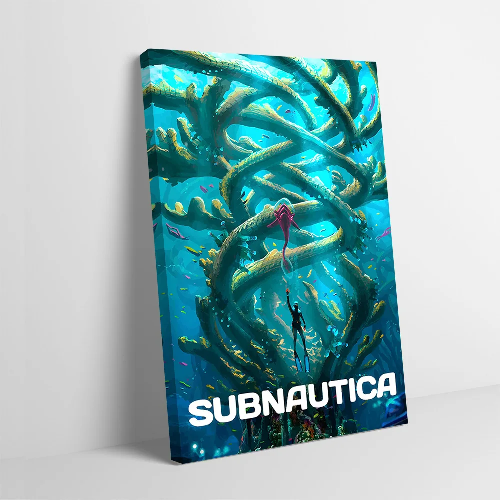 Subnautica Underwater Exploration Poster Customizable Printed Canvas Painting Wall Art Gift for Living Room Decorations Mural