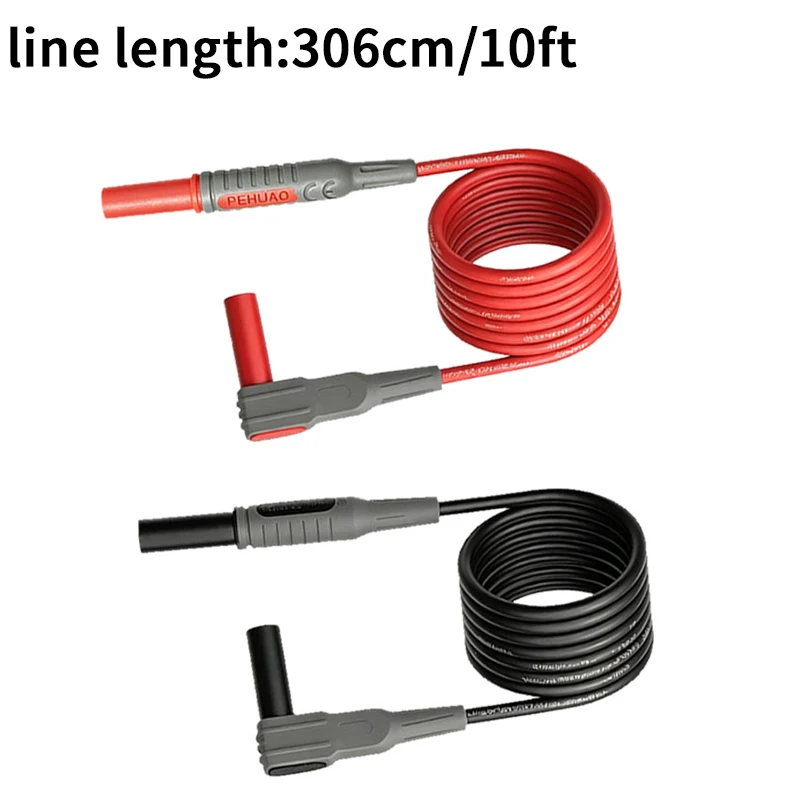 2 Stück superlange, weiche, isolierte Silikon-Multimeter-Messleitungen, 4-mm-Bananenstecker-Messkabel, Länge optional: 5FT/10FT – Detail 8