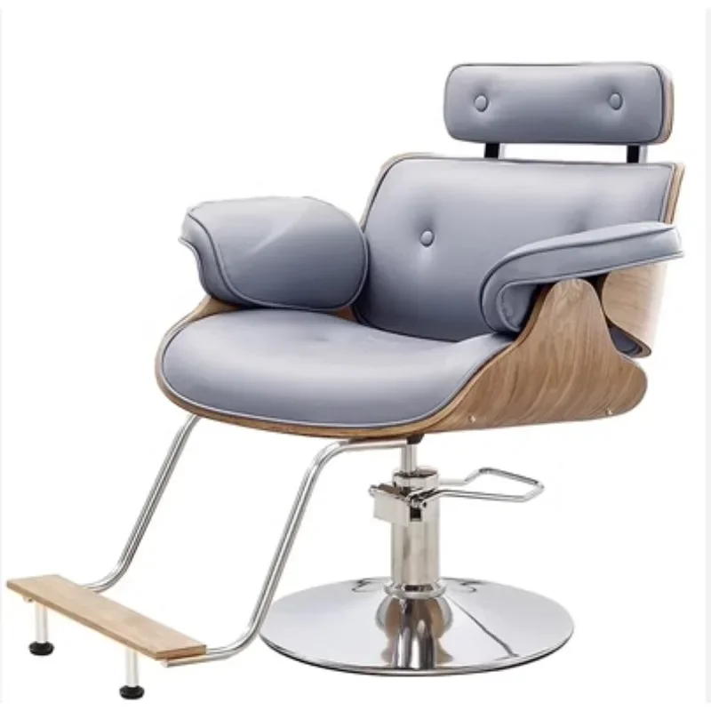 Ergonomic Hair Special Lifting Barber Chair Rotating Beauty Barber Chair Solid Wood Sillas De Barberia Salon Equipment Furniture