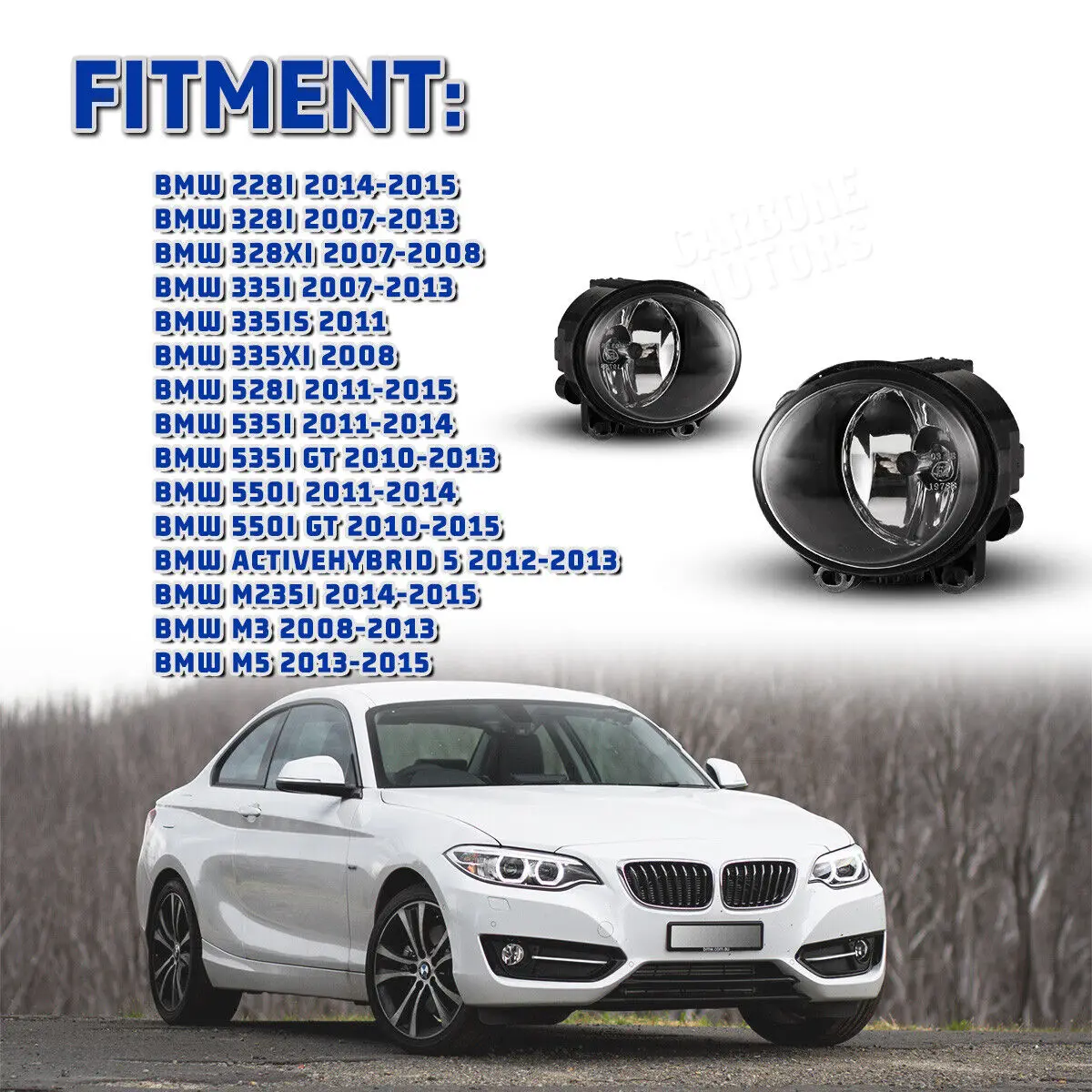2pcs Car Fog Light assembly For BMW  2 Series Coupe F22 F23 M5  5 Series F10 F11 3 Series Coupe E92 E93 F07 fog light lamp
