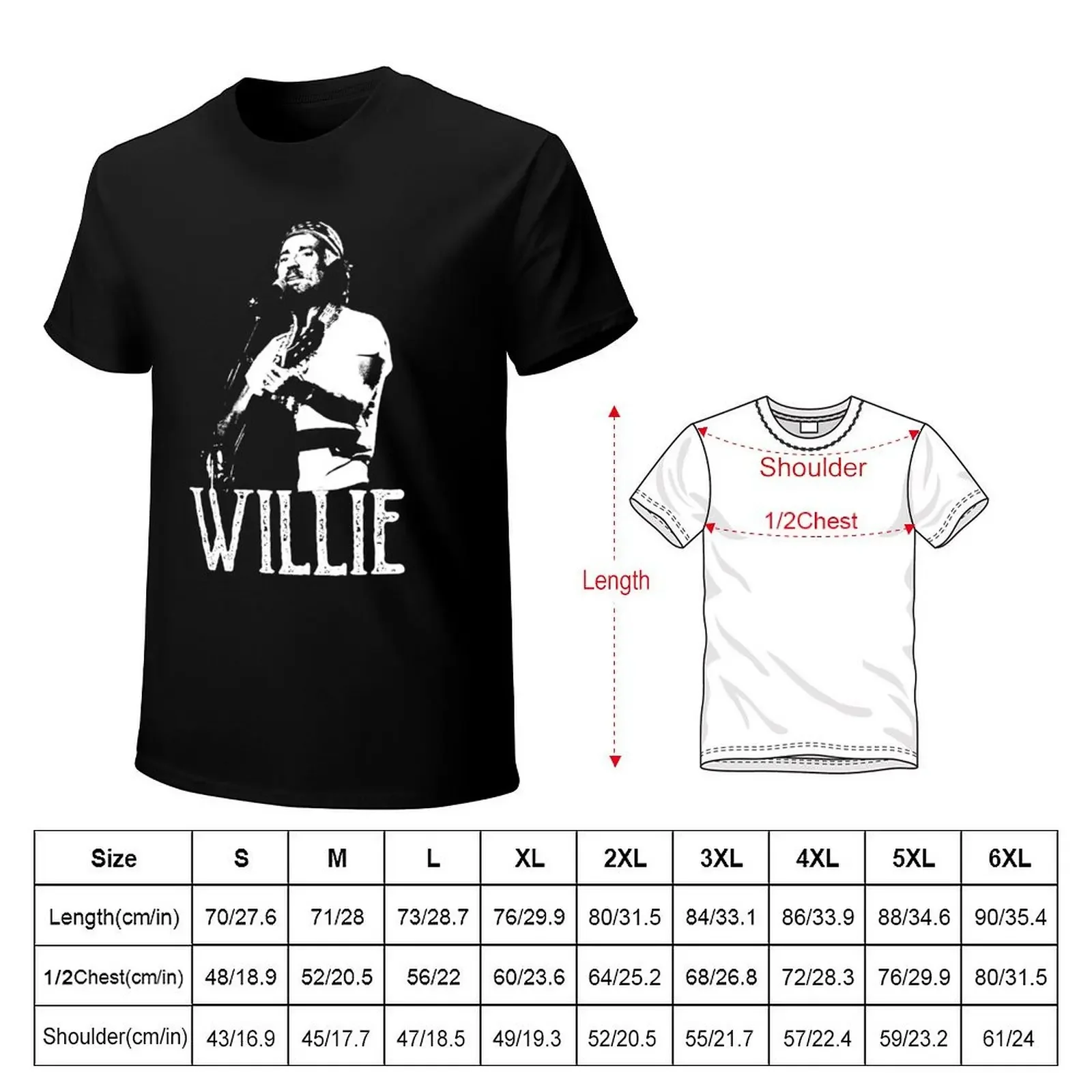 Willie White The Stencil T-Shirt kawaii clothes graphic tee shirt designer shirts summer tops heavy weight t shirts for men