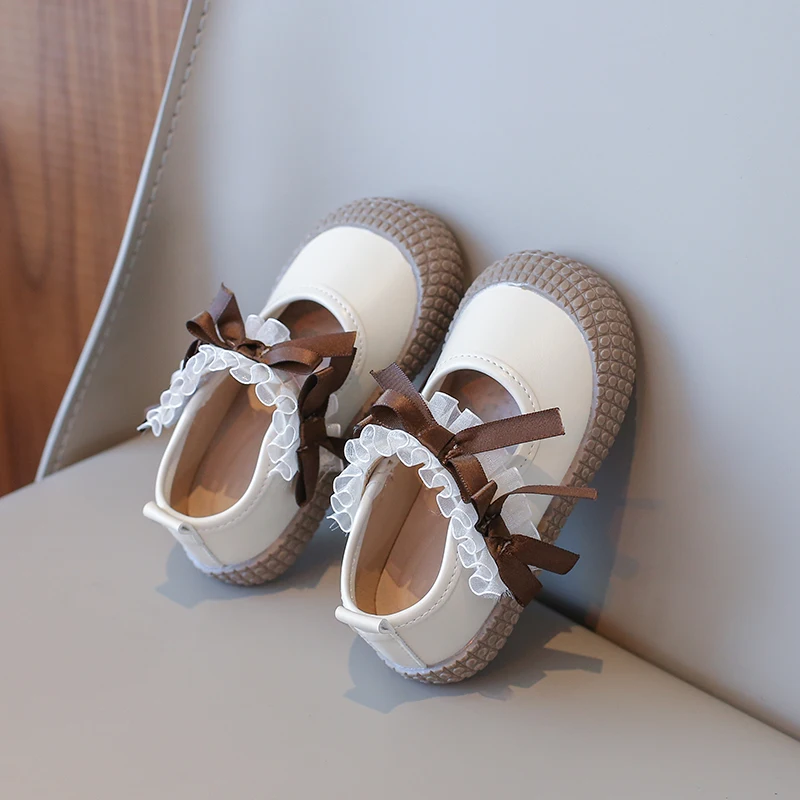 Children Shoes New Girls Leather Shoes Fashion Sweet Bow Princess Shoes Spring Wedding Performance