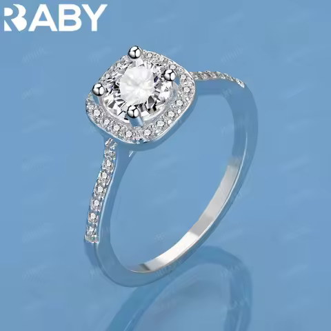 URBABY 925 Sterling Silver Size 7-10 Zircons Square Ring For Women Fashion Jewelry Charm Grace Noble Wedding Accessories