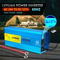 24V-127V Lvyuan Car Inverter 5000W Pure Sine Wave Converter 60Hz USB Output High Power Universal Socket Solar Transformer