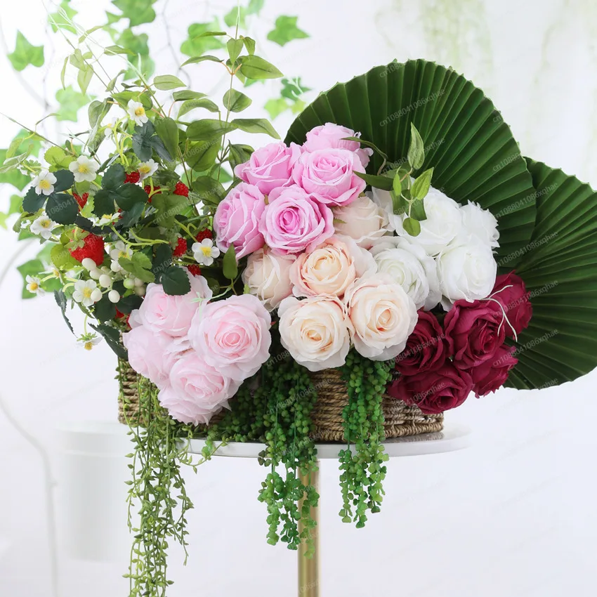 

Simulation flower rose wedding hand hold home decoration bouquet, rose wedding hand bouquet