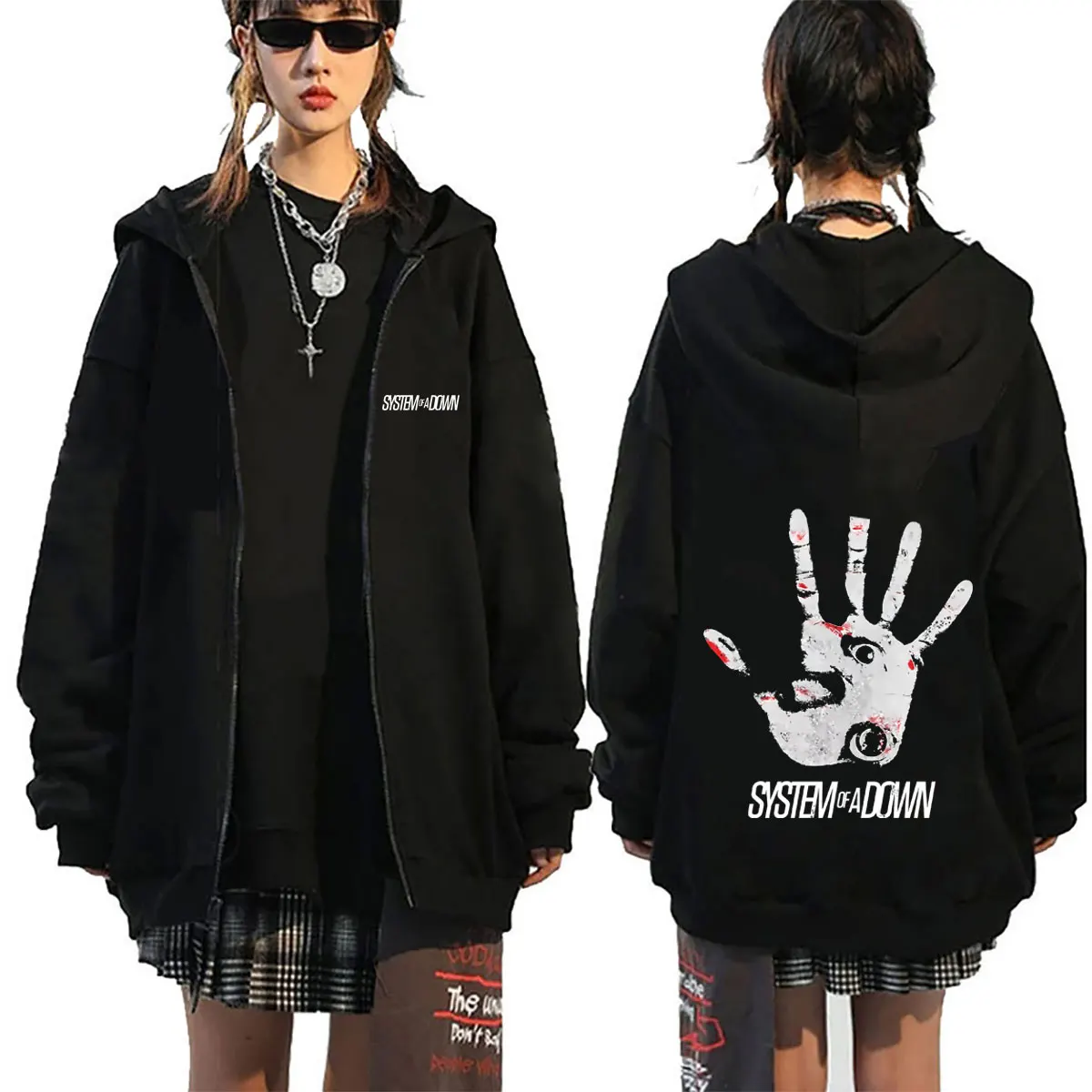 System of A Down Zipper Hoodie Men Women Clothing Classic Rock Alternative Metal Streetwear Male Fashion Oversized Zip Up Jacket