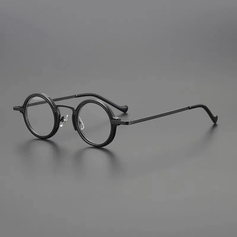 Vintage titanium acetate glasses frame Men women ultralight personality round optical glasses frame myopia prescription glasses