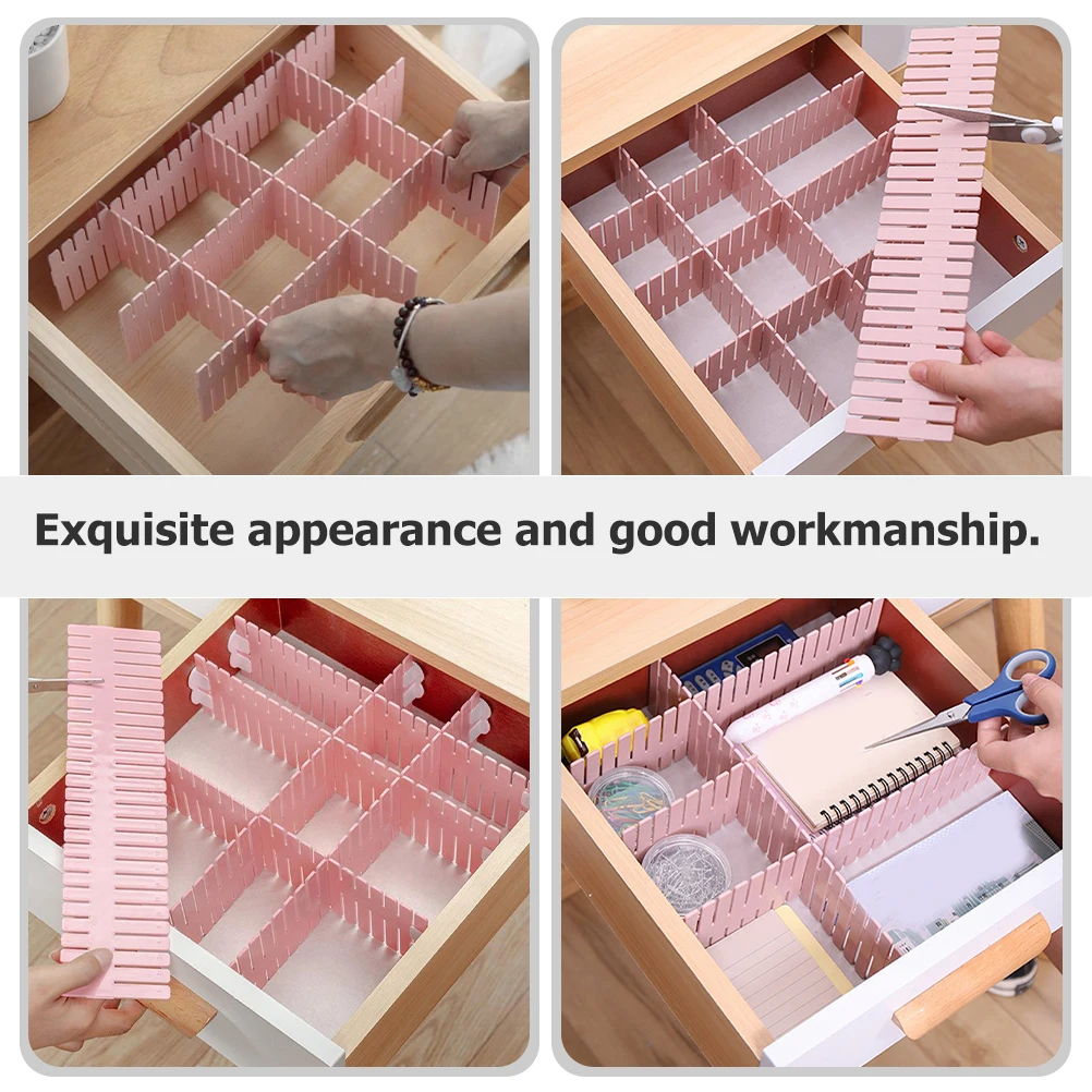 

12 Pcs Adjustable Organize The Bezel Office Drawers Separators Dresser Divider for Organizer