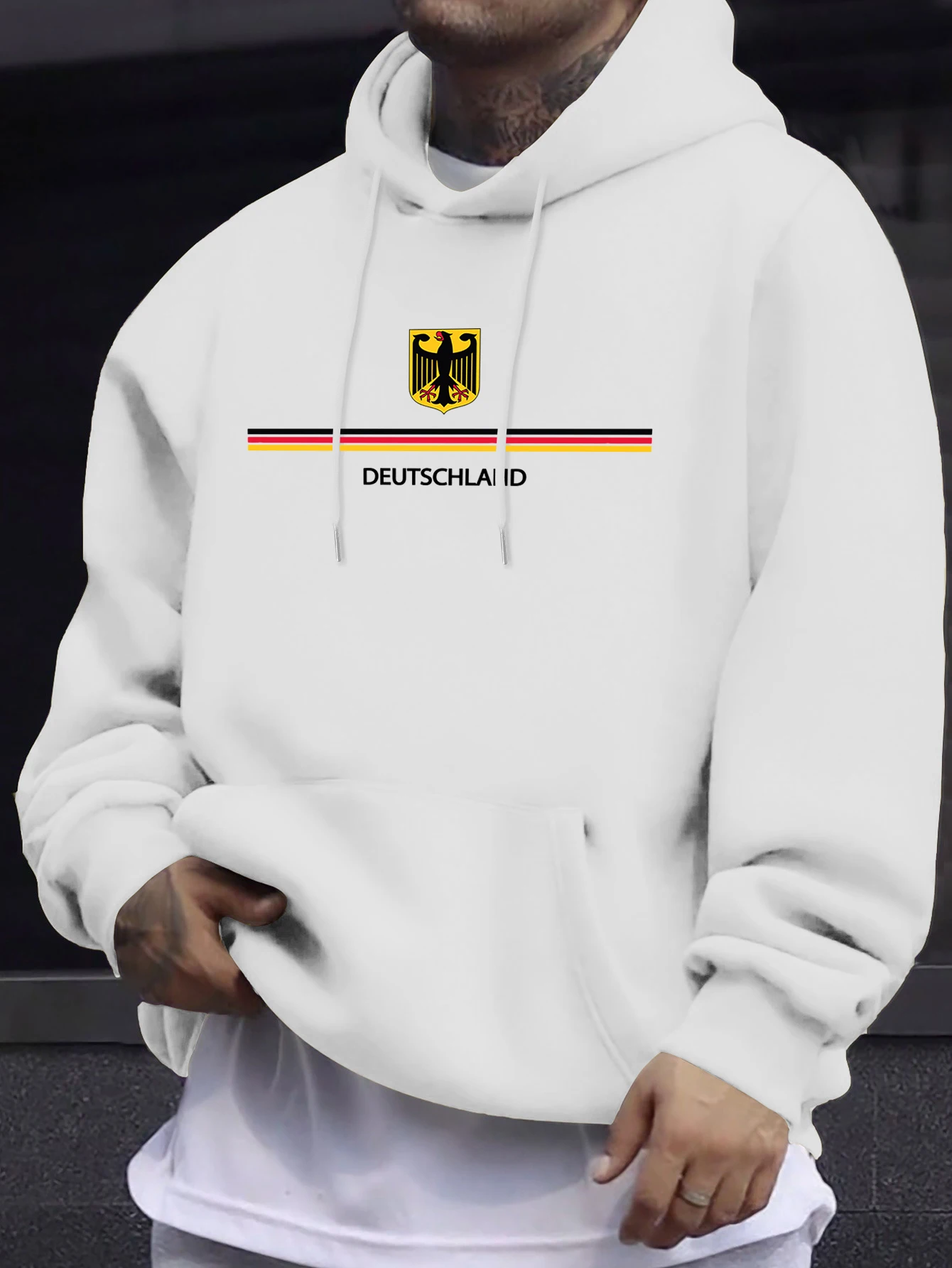 Deutschland Letter Creative Print Unisex Sportswears Warm Fleece Sweatshirt Autumn Sports Clothes Casual Comfortable Hoodie Man