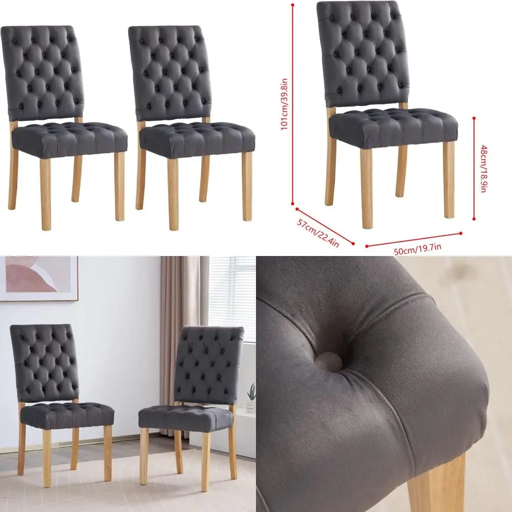 

Современные тафтинговые мягкие обеденные стулья с подлокотниками — мягкие стулья с акцентом для отдыха, ножки из массива дерева, удобные сиденья Optio