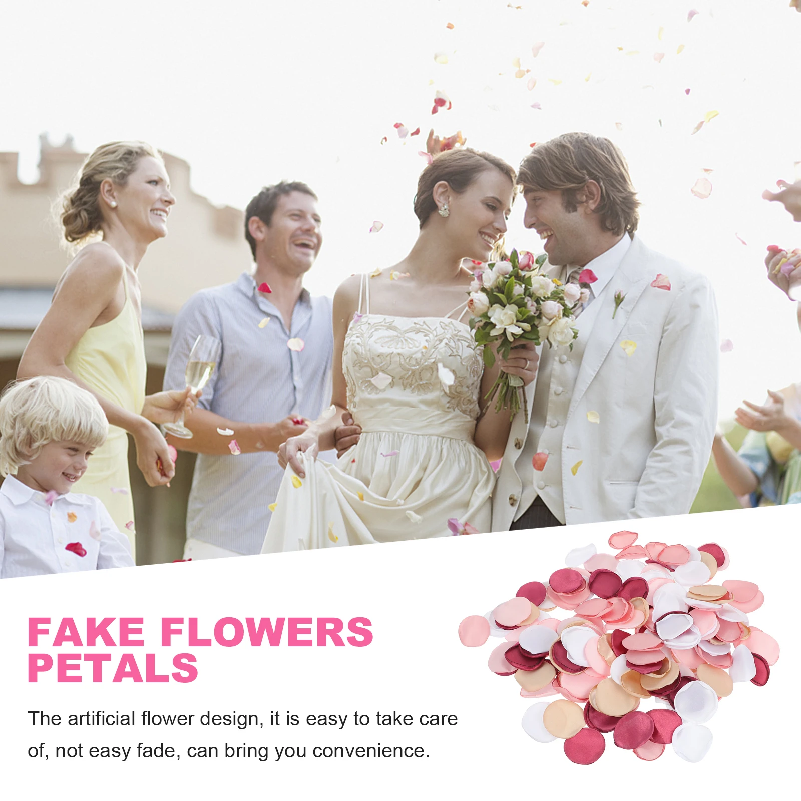 

200Pcs Fake Rose Petals Wedding Decorative Romantic Confetti Table Scatter Party Decor Fake Flowers Petals Flower Confetti
