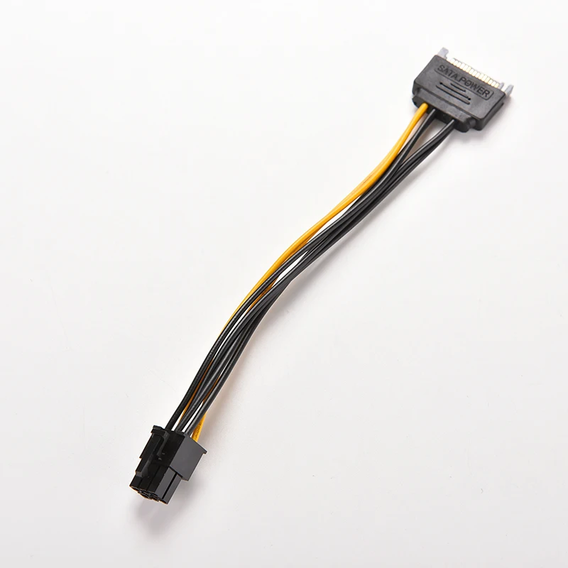 SATA 15 Pin Male to 6 Pin PCI-Express PCI-E Card Power Adapter Cable 20cm