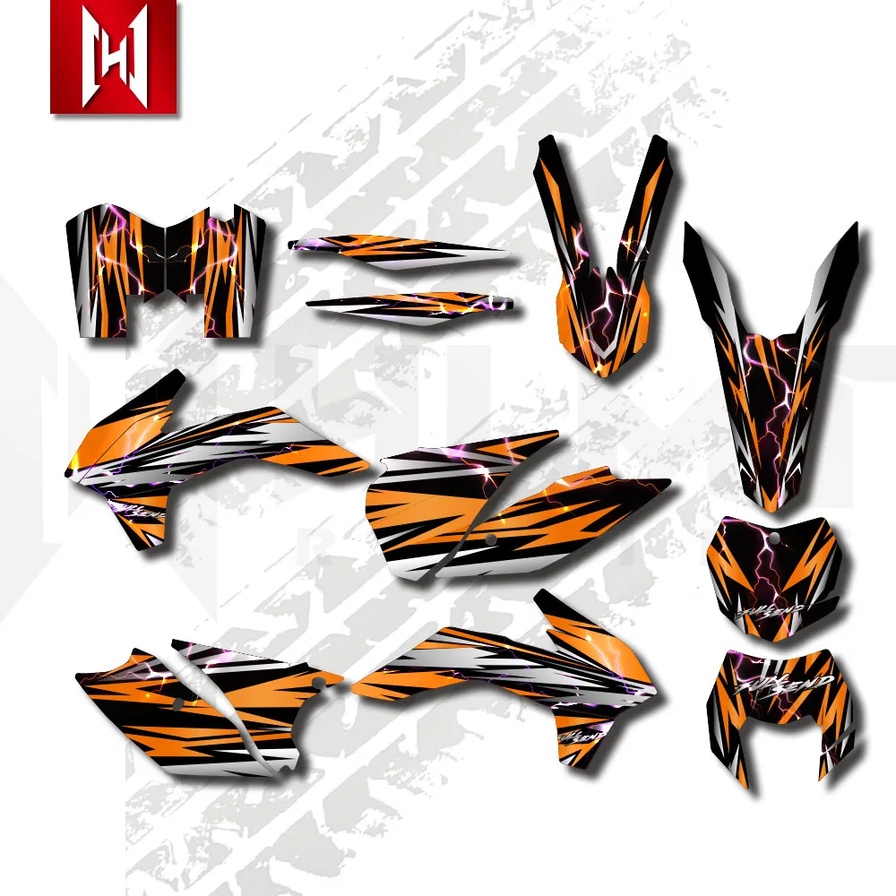 For KTM SX SXF SX-F XC XCF XC-F 125 150 200 250 300 350 400 450 2013 2014 2015 Motocross Background Graphic Decals Stickers Kit