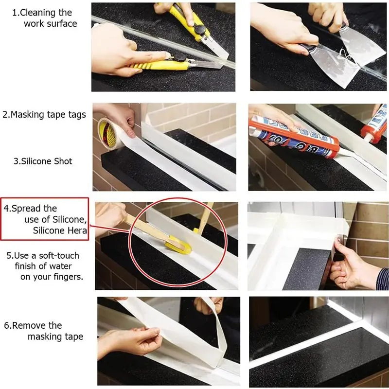 Caulk Caulking Silicone Sealant Finishing Tool 4pcs Extended Length Rubber Spatula Caulking Tool Spreader Applicator Tools