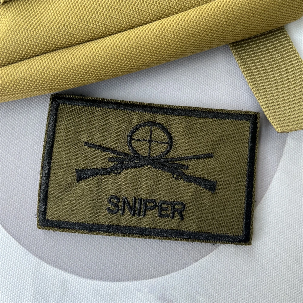 Tactical SNIPER Embroidery Patches Military Morale Emblem Backpack Hook and Loop Sticker