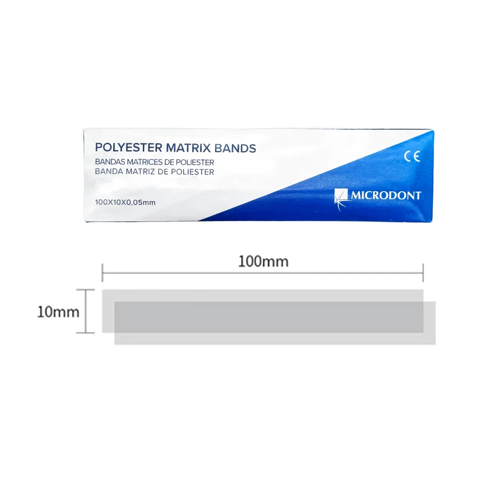 100pcs/Box Dental Polyester Matrix Bands Clear Contour Strip Transparent Plastic Mold Film for Composite Filling Restorations