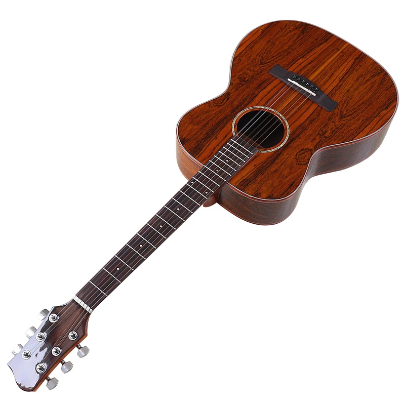 

High Gloss Acoustic Guitar 40 Inch Brown Color 6 Strings Folk Guitar Full Butterfly Wood Full Size Guitar Good Handicraft